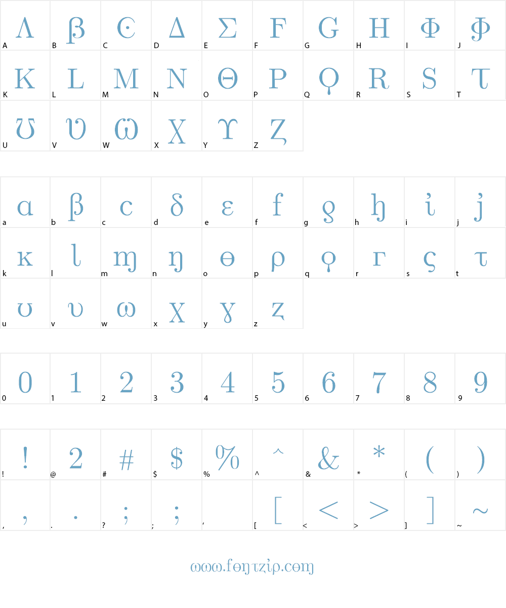 Faux Greeks Font Character